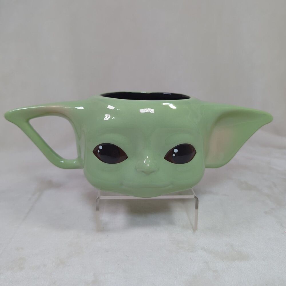 Star Wars Grogu Coffee Mug The Mandalorian Baby Yoda Head Ceramic Ear Handle